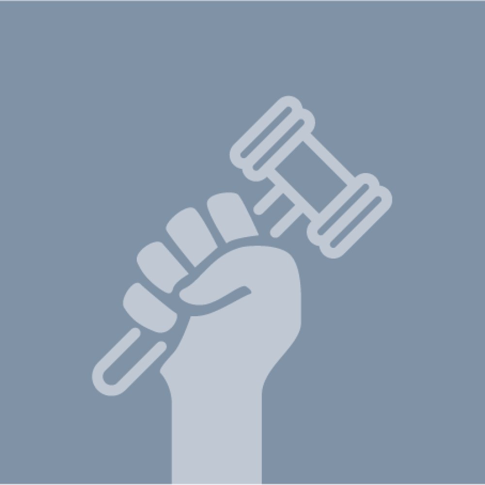 Advocacy - Hand holding a gavel